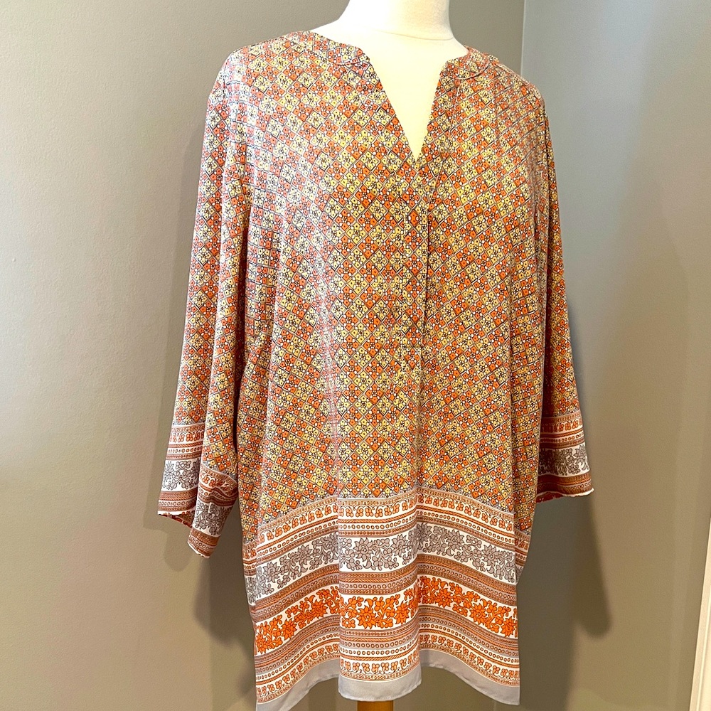 COPY - Rose & Olive Peachy Tunic 2X EUC
